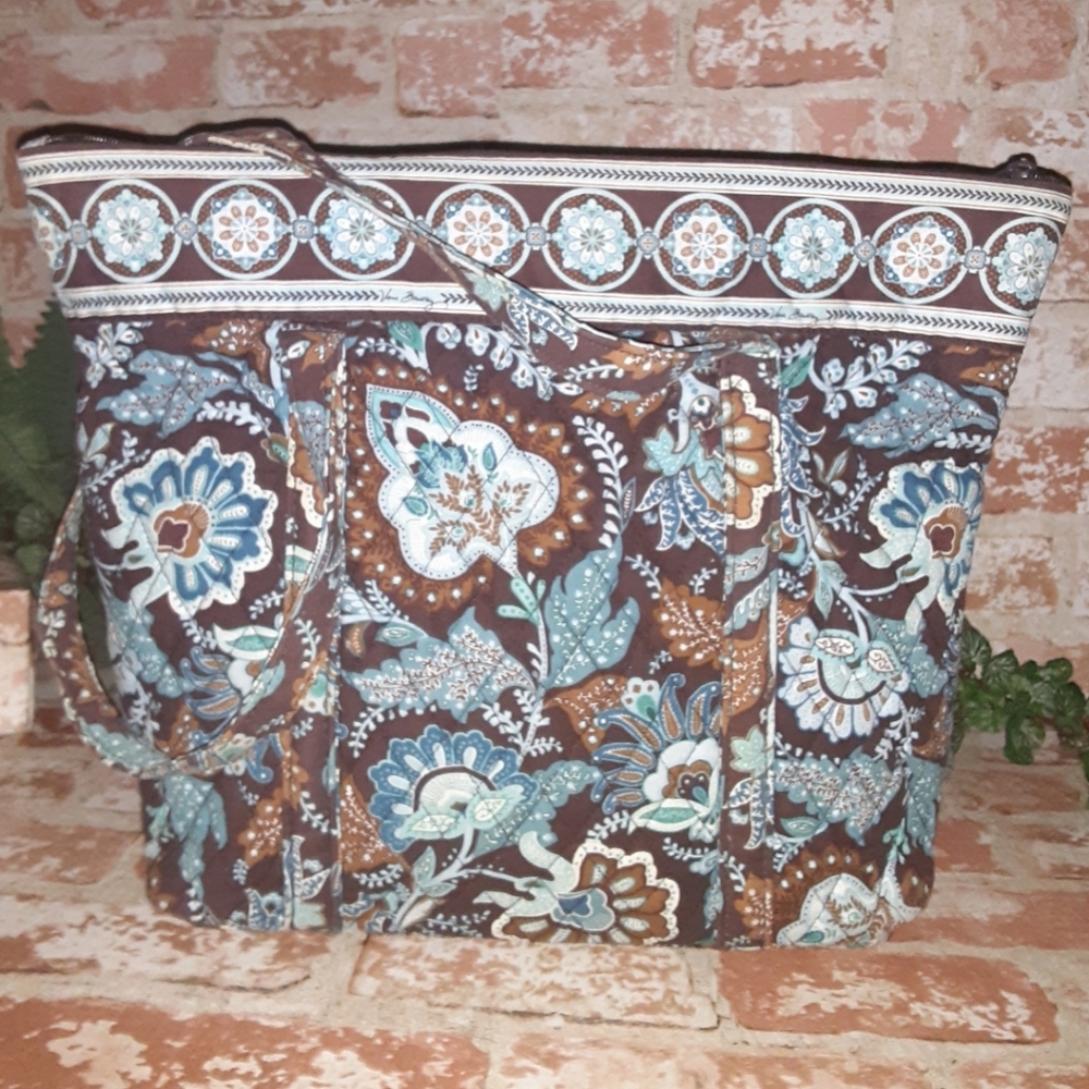 Vera Bradley Java Blue/Brown Tote - image 4